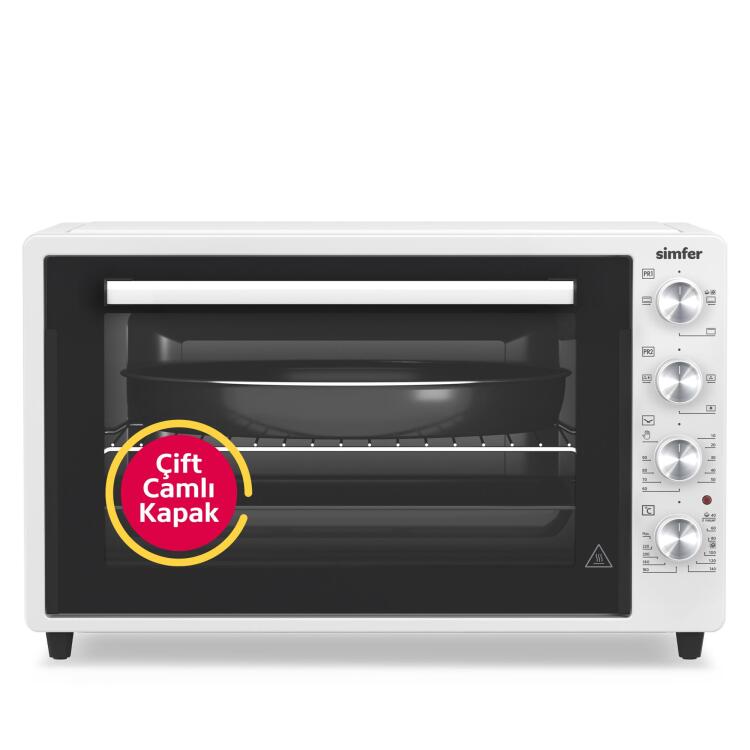 Simfer 7032 Beyaz 70 LT Turbo Fan Mini / Midi Fırın - 4 Fonksiyon, Yoğurt Yapma & Buz Çözme Özellikli - simfer