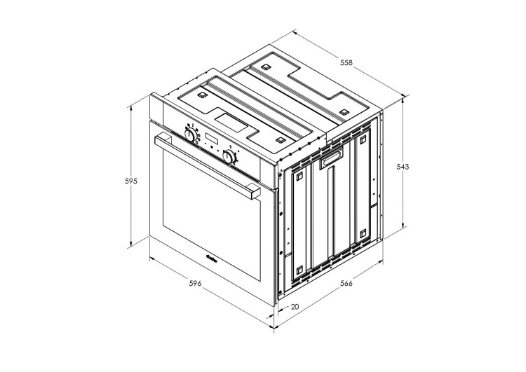 Simfer 8205 Ankastre Powerturbo Fırın, 76 Litre, 3 Camlı, Multi Fonksiyon, 60 cm, Siyah - 8