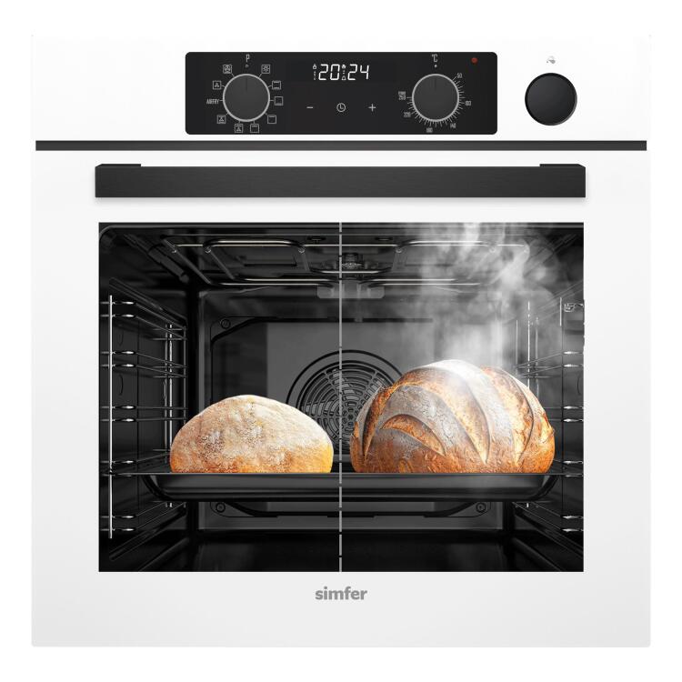 Simfer 8245 11 Fonksiyon Steam Master Ankastre Fırın Beyaz Cam Dijital - 3