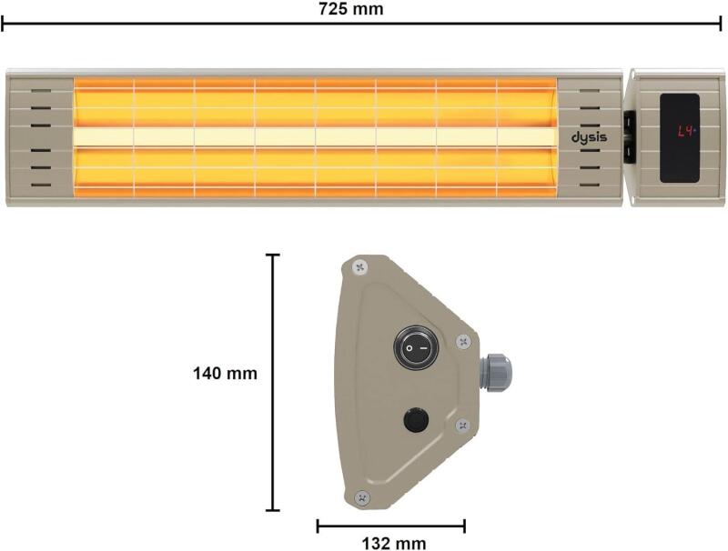 Art Plus Karbon Serisi IP65 Suya-Toza Dayanıklı 2300 W Bej Uzaktan Kumandalı İç/Dış Mekan Isıtıcı - 2