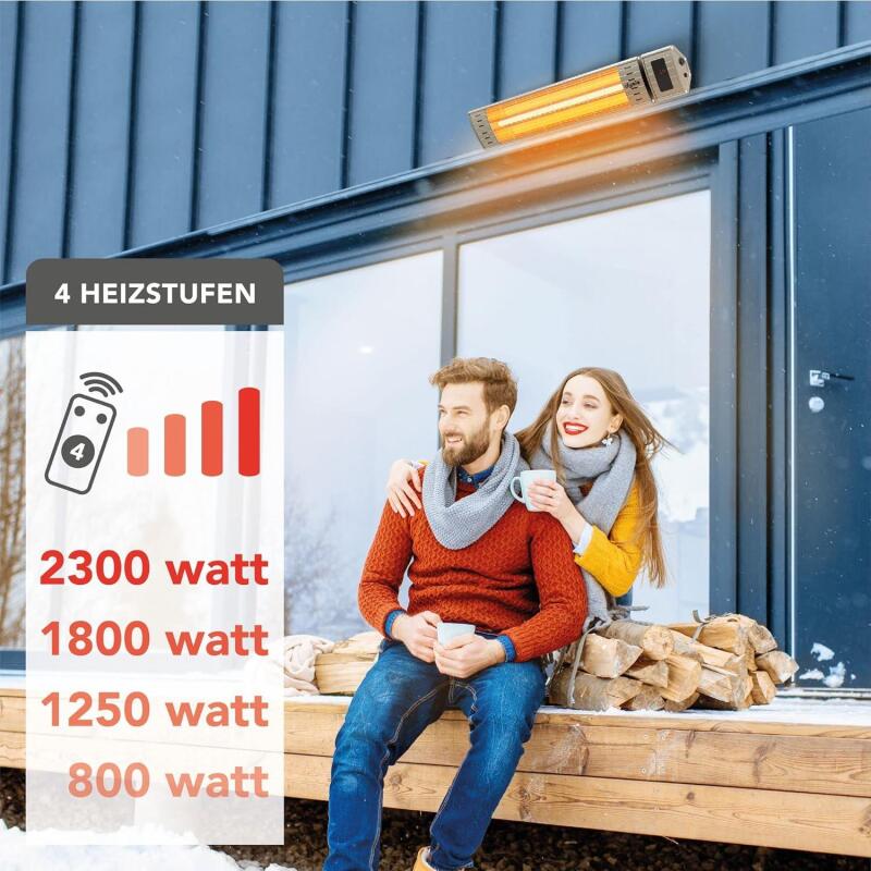 Art Plus Karbon Serisi IP65 Suya-Toza Dayanıklı 2300 W Bej Uzaktan Kumandalı İç/Dış Mekan Isıtıcı - 8