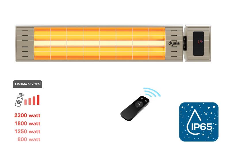 Dysis Art Plus Karbon Serisi IP65 Suya-Toza Dayanıklı 2300 W Bej Uzaktan Kumandalı İç/Dış Mekan Isıtıcı - 1