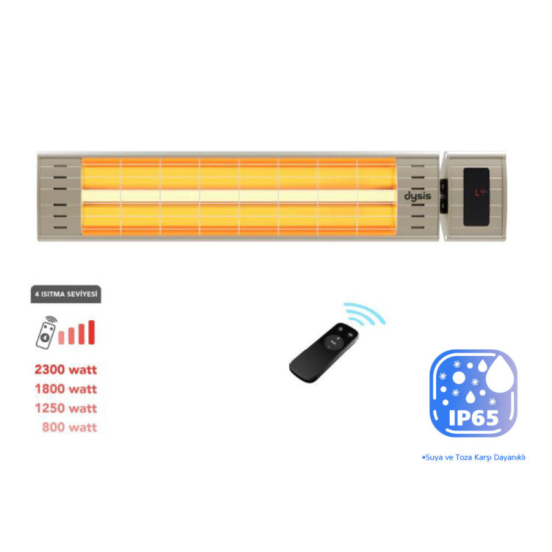 Dysis Art Plus Karbon Serisi IP65 Suya-Toza Dayanıklı 2300 W Bej Uzaktan Kumandalı İç/Dış Mekan Isıtıcı - 1