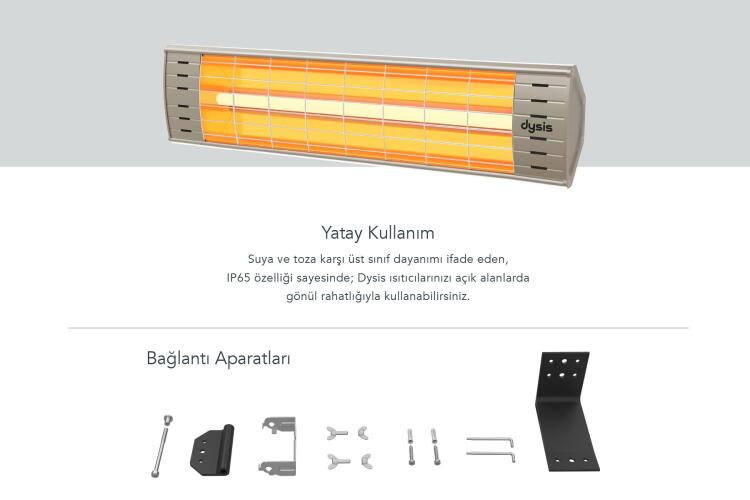 Dysis DH-7486 Art Plus Karbon Serisi IP65 Suya-Toza Dayanıklı 2300 W Bej İç/Dış Mekan Isıtıcı - 4