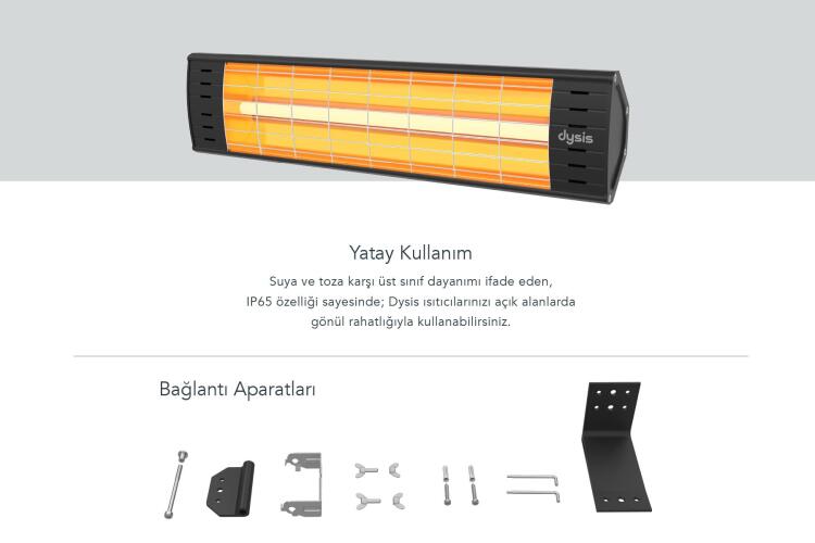 Dysis DH-7452 Art Plus Karbon Serisi IP65 Suya-Toza Dayanıklı 2300 W Siyah İç/Dış Mekan Isıtıcı - 4