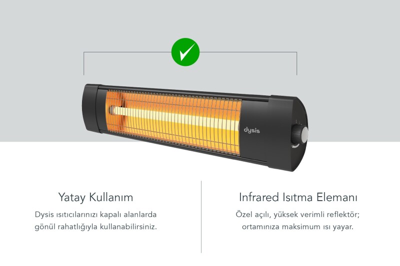 Dysis HTR-7449 Siyah 2300W Yatay Thermal Infrared Isıtıcı - 4
