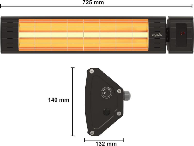 Art Plus Karbon Serisi IP65 Suya-Toza Dayanıklı 2300 W Siyah Uzaktan Kumandalı İç/Dış Mekan Isıtıcı - 3