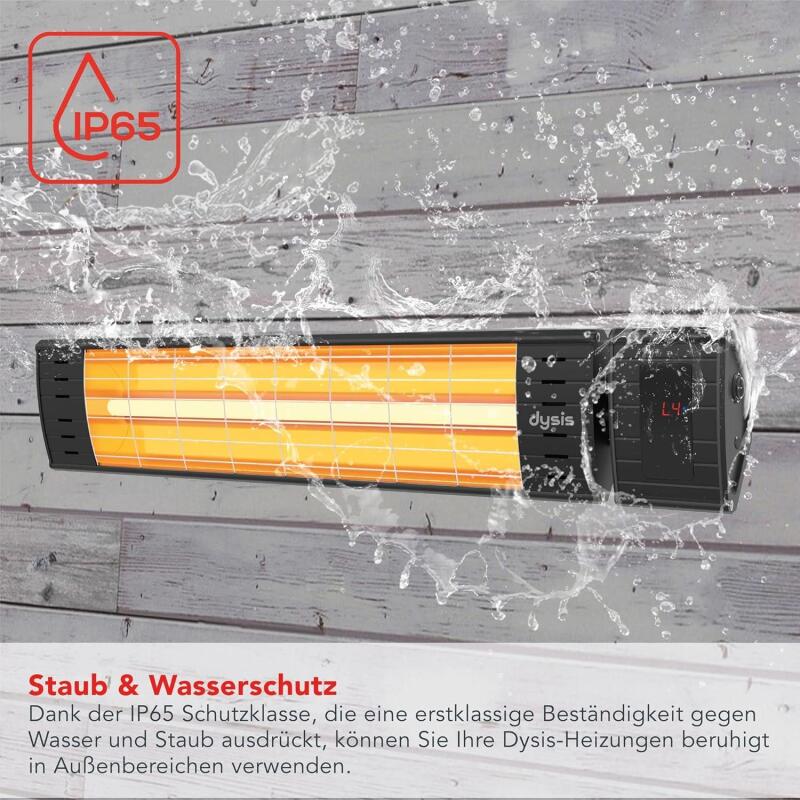 Art Plus Karbon Serisi IP65 Suya-Toza Dayanıklı 2300 W Siyah Uzaktan Kumandalı İç/Dış Mekan Isıtıcı - 5