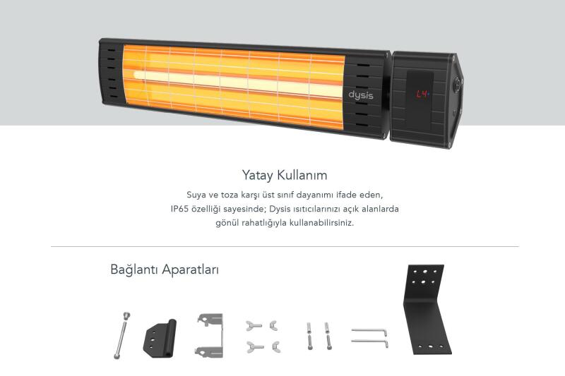 Art Plus Karbon Serisi IP65 Suya-Toza Dayanıklı 2300 W Siyah Uzaktan Kumandalı İç/Dış Mekan Isıtıcı - 4