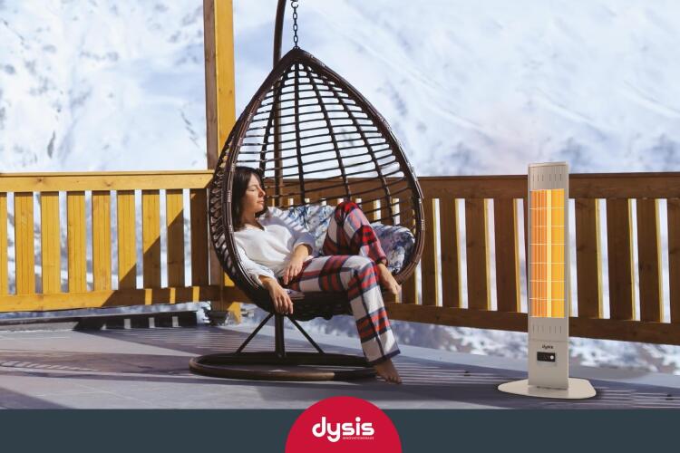 Dysis Single X Karbon Serisi IP65 Suya-Toza Dayanıklı 2300 W Bej Uzaktan Kumandalı İç/Dış Mekan Isıtıcı - 5