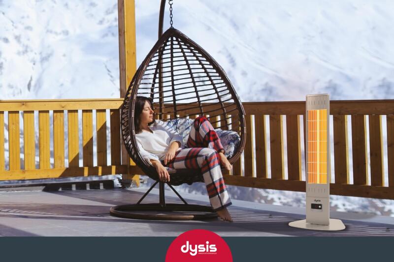 Dysis Single X Karbon Serisi IP65 Suya-Toza Dayanıklı 2300 W Bej Uzaktan Kumandalı İç/Dış Mekan Isıtıcı - 5