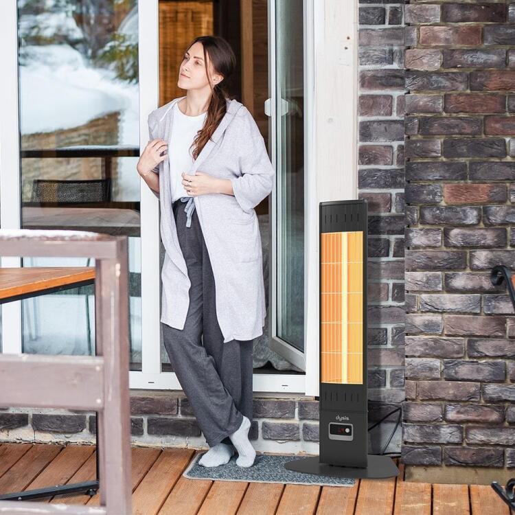 Single X Karbon Serisi IP65 Suya-Toza Dayanıklı 2300 W Siyah Uzaktan Kumandalı İç/Dış Mekan Isıtıcı - 4