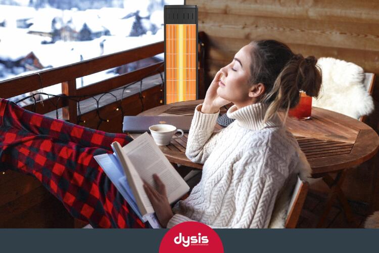 Dysis Single X Karbon Serisi IP65 Suya-Toza Dayanıklı 2300 W Siyah Uzaktan Kumandalı İç/Dış Mekan Isıtıcı - 5