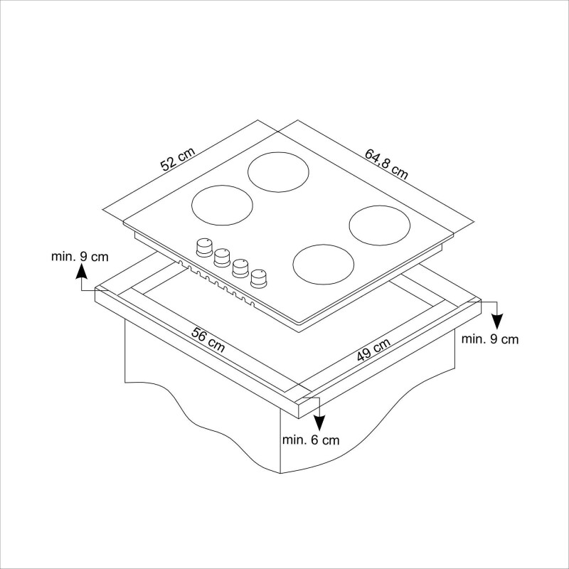 Simfer 10 Fonksiyon AirFry İnox Elektrikli 3'lü Ankastre Set (Fırın + Elektrikli Ocak + Davlumbaz) - 5