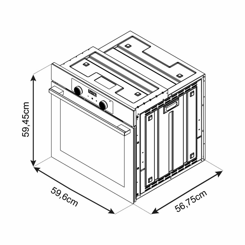 Simfer 10 Fonksiyon AirFry İnox Elektrikli 3'lü Ankastre Set (Fırın + Elektrikli Ocak + Davlumbaz) - 6