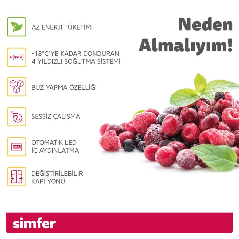 Simfer SR-2513 80Litre Büro Tipi Buzdolabı Beyaz - 5