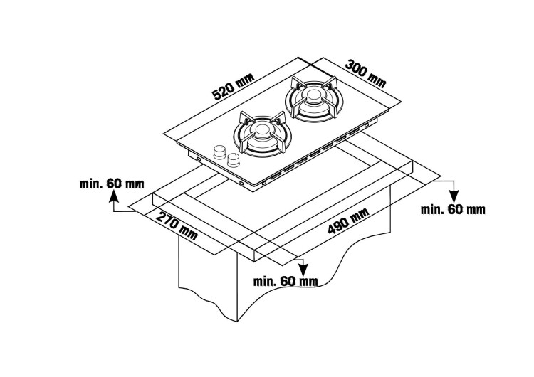 Simfer 3050 2 Gözü Hotplate İnox Domino Ankastre Ocak, 30 cm - 3