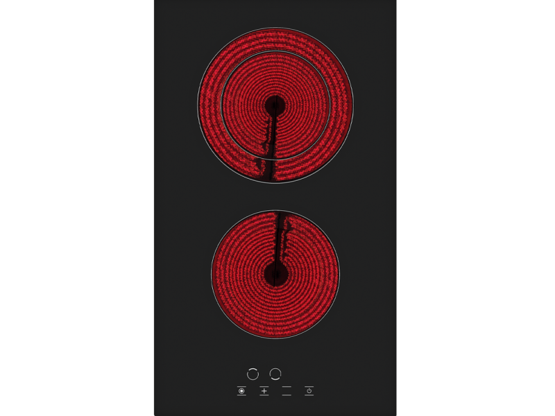 Simfer 3350 2 Gözlü Elektrikli Cam Vitroseramik Ankastre Ocak, 30 cm, Siyah