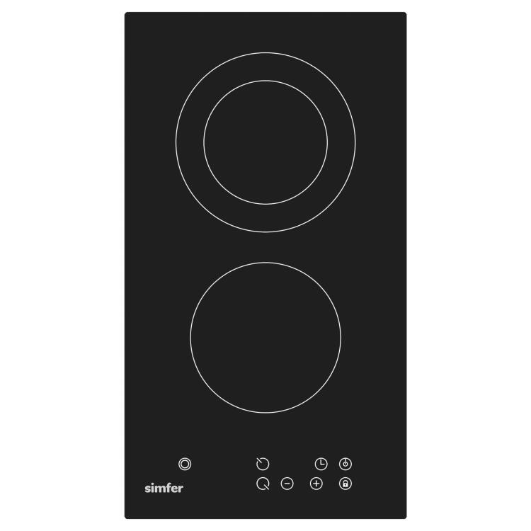 Simfer 3370 Domino Ankastre Vitroseramik Ocak 2E Siyah - 2