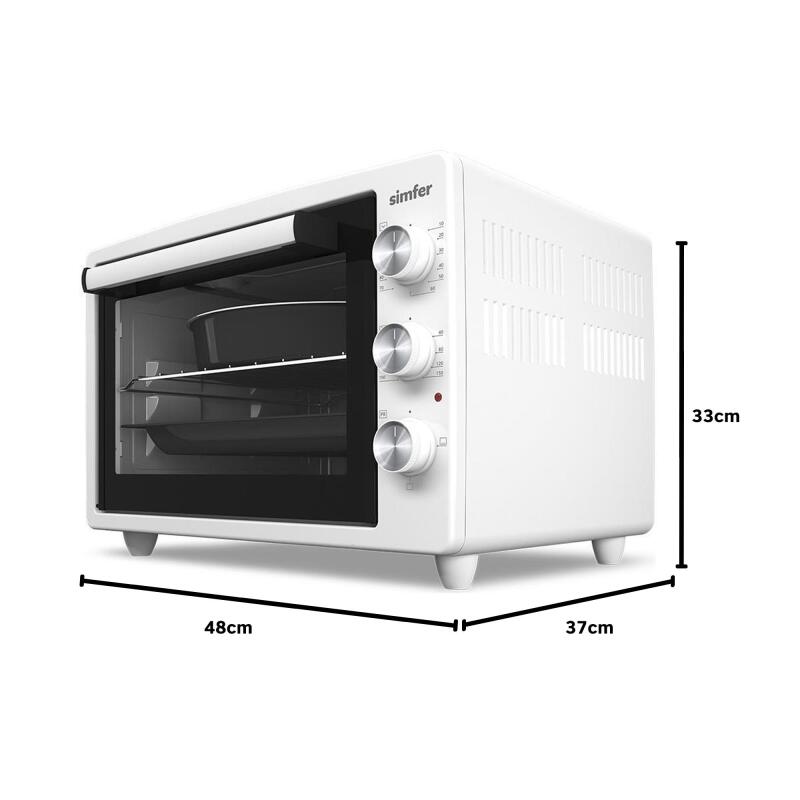 Simfer 3420 Beyaz 34 LT Statik Mini / Midi Fırın - 4 Fonksiyon, Programlanabilir Pişirme & Isı Kontrol Sistem - 7