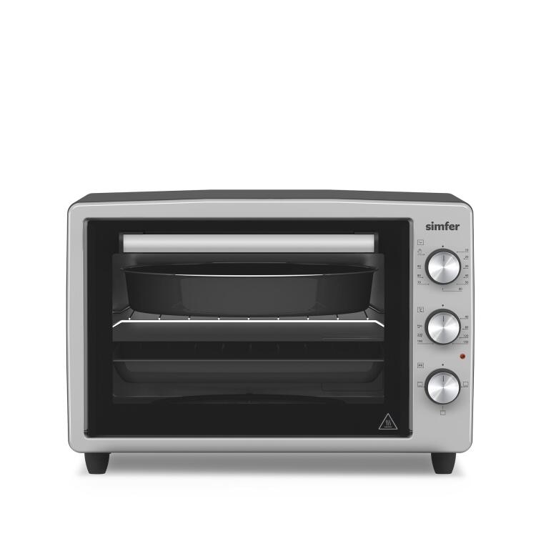 Simfer 3426 İnox Gri 34 LT Statik Mini / Midi Fırın - 4 Fonksiyon, Programlanabilir Pişirme & Isı Kontrol - 1