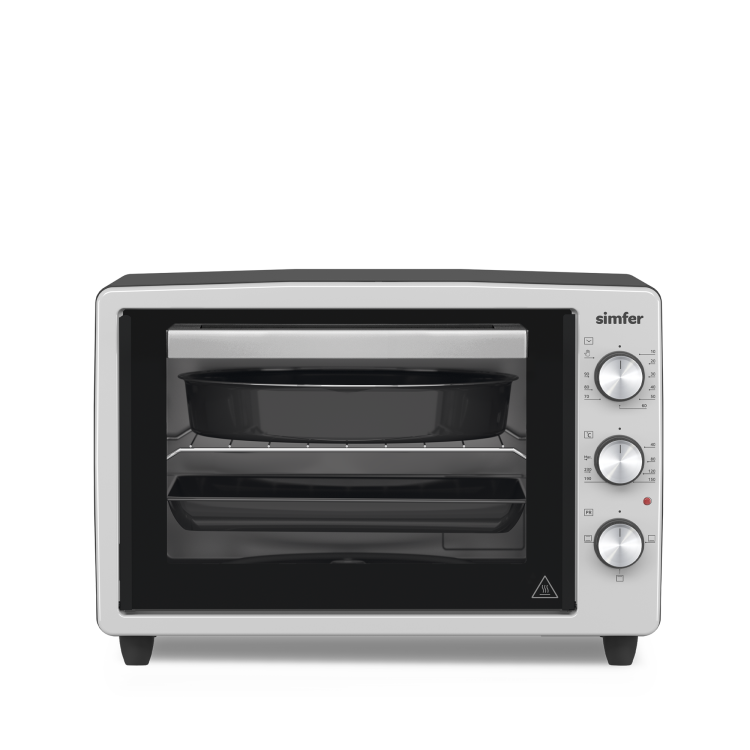 Simfer 3426 İnox Gri 34 LT Statik Mini / Midi Fırın - 4 Fonksiyon, Programlanabilir Pişirme & Isı Kontrol - Simfer