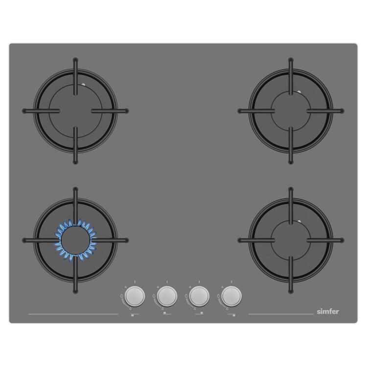 Simfer 3656-N 65CM Ankastre Gri Cam Ocak 4G Emaye Izgara - 1