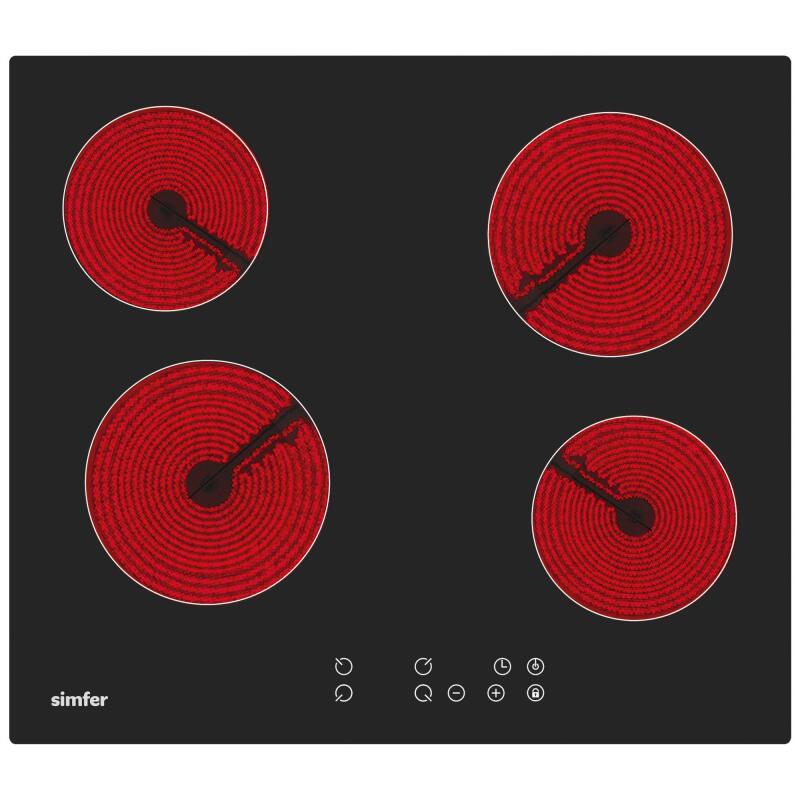 Simfer 3970 60CM Ankastre Vitroseramik Ocak 4E Siyah - 1