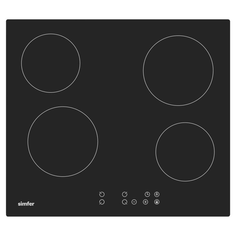 Simfer 3970 60CM Ankastre Vitroseramik Ocak 4E Siyah - 2