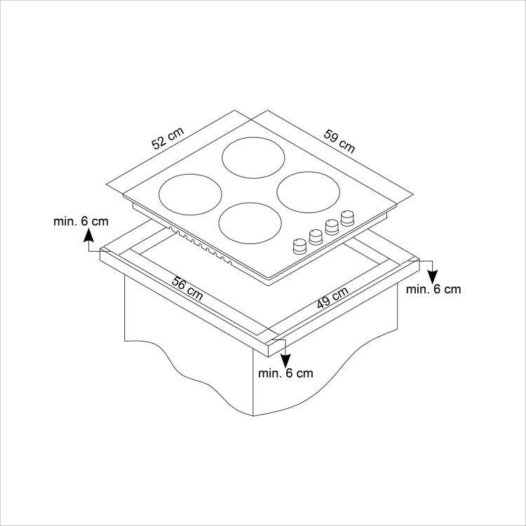 Simfer 4 Fonksiyon Mekanik Siyah Power Turbo 3'lü Ankastre Set(8205 Fırın + 3046 Ocak + 8721 Davlumbaz) - 5