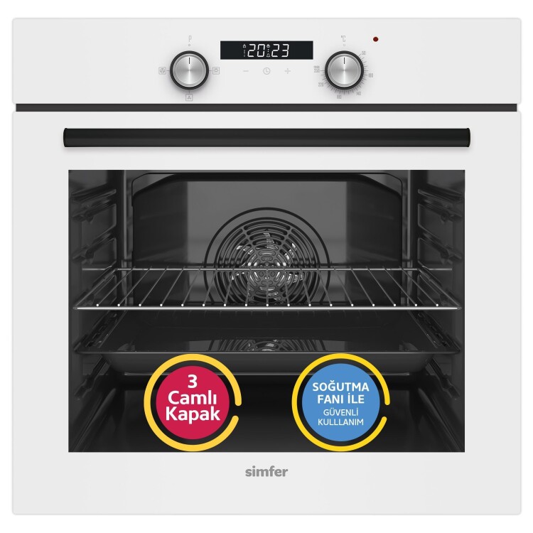 Simfer 4 Fonksiyon Trend Dijital Beyaz Power Turbo 2'li Ankastre Set (8231 Fırın + 3048 Ocak) - 2
