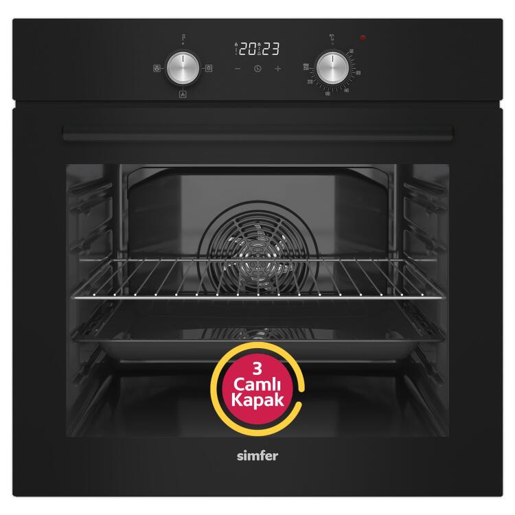 Simfer 4 Fonksiyon Trend Dijital Siyah Power Turbo 3'lü Ankastre Set - 2
