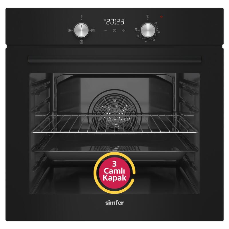 Simfer 4 Fonksiyon Trend Dijital Siyah Power Turbo 3'lü Ankastre Set - 2
