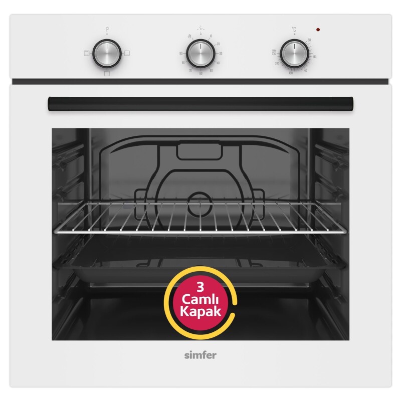 Simfer 4 Fonksiyon Trend Mekanik Beyaz 2'li Ankastre Set (8255 Fırın + 3048 Ocak) - 2