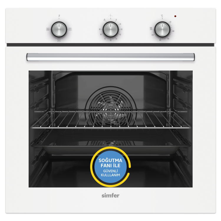 Simfer 4 Fonksiyon Trend Mekanik Beyaz 2'li Ankastre Set (Fırın + Ocak) - 2