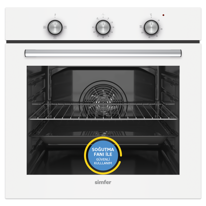 Simfer 4 Fonksiyon Trend Mekanik Beyaz 2'li Ankastre Set (Fırın + Ocak) - 2