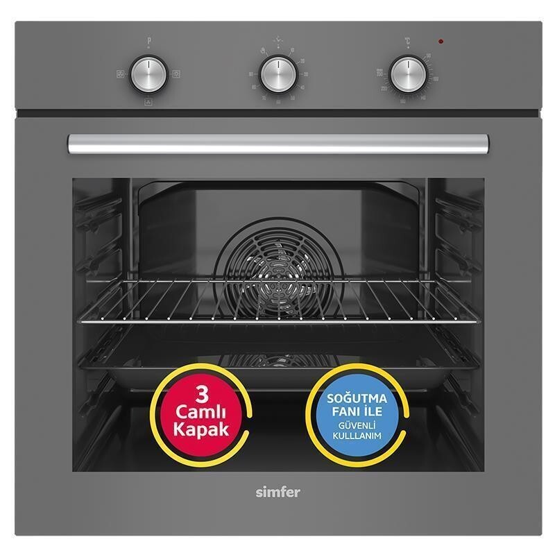 Simfer 4 Fonksiyon Trend Mekanik Silver Power Turbo 2'li Ankastre Set (8224 Fırın + 3537 Ocak) - 2