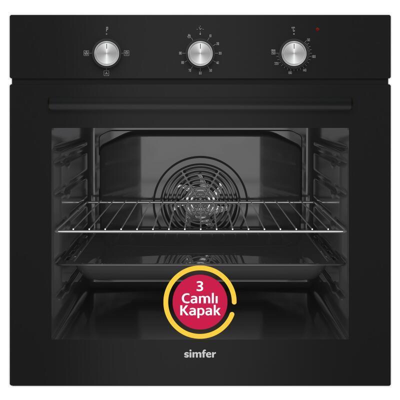Simfer 4 Fonksiyon Trend Mekanik Siyah Power Turbo 3'lü Ankastre Set(Fırın + Ocak + Davlumbaz) - 2