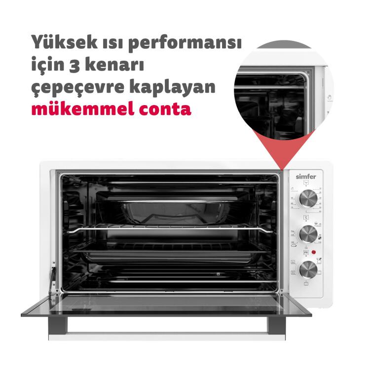Simfer 4242 42Litre Beyaz Midi Fırın 6 Fonksiyon Turbo - 6