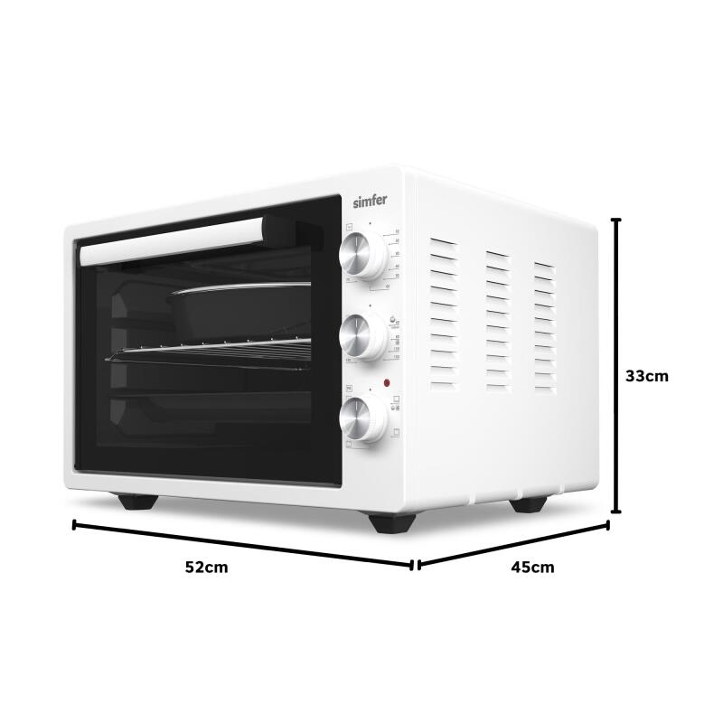 Simfer 4242 Beyaz 42 LT Turbo Fan Mini / Midi Fırın - 6 Fonksiyon,Yoğurt Yapma, Buz Çözme & İç Aydınlatma - 11