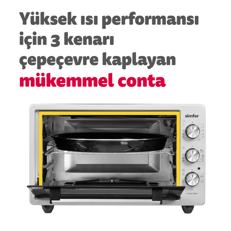 Simfer 4244 42Litre Inox Gri Midi Fırın 6 Fonksiyon Turbo - 7