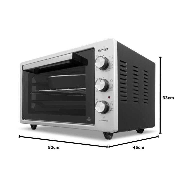 Simfer 4244 İnox Gri 42 LT Turbo Fan Mini / Midi Fırın - 6 Fonksiyon,Yoğurt Yapma, Buz Çözme & İç Aydınlatma - 13