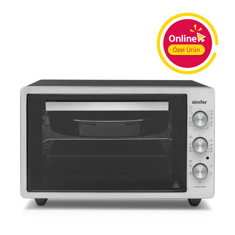 Simfer 4244 İnox Gri 42 LT Turbo Fan Mini / Midi Fırın - 6 Fonksiyon,Yoğurt Yapma, Buz Çözme & İç Aydınlatma - Simfer