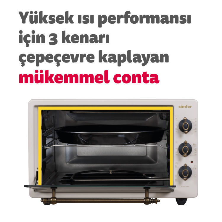 Simfer M-4295 42Litre Bej Retro Midi Fırın 6 Fonksiyon Turbo - 7