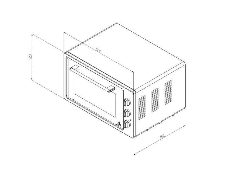 Simfer 4295 42Litre Bej Retro Midi Fırın 6 Fonksiyon Turbo - 12