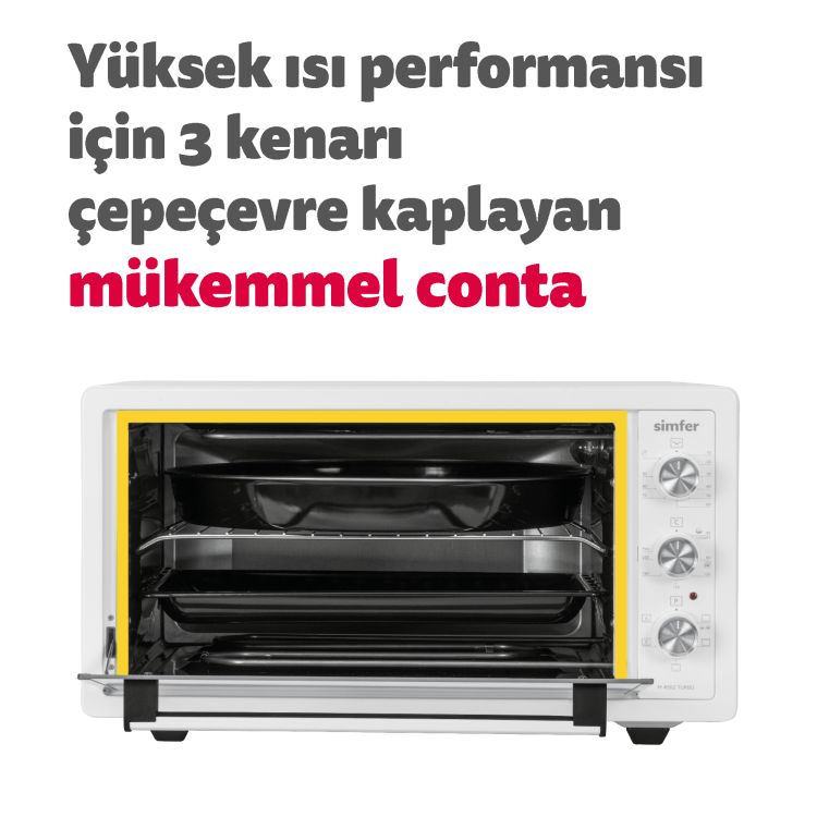 Simfer 4502 45Litre Beyaz Midi Fırın 6 Fonksiyon Turbo - 6