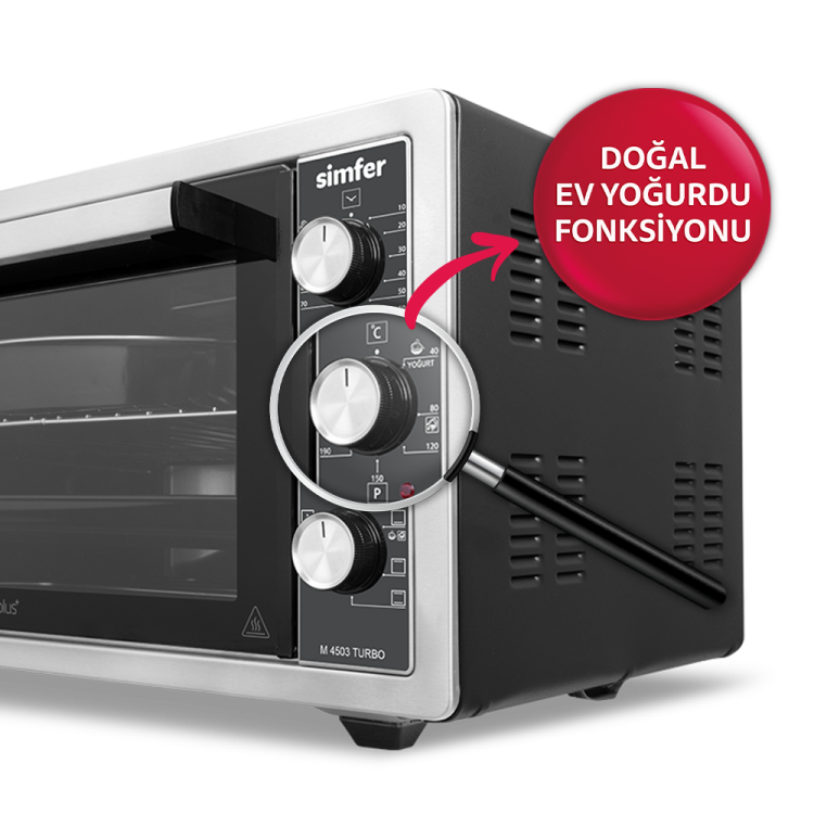 Simfer 4503 45Litre Inox Midi Fırın 6 Fonksiyon Turbo - 4