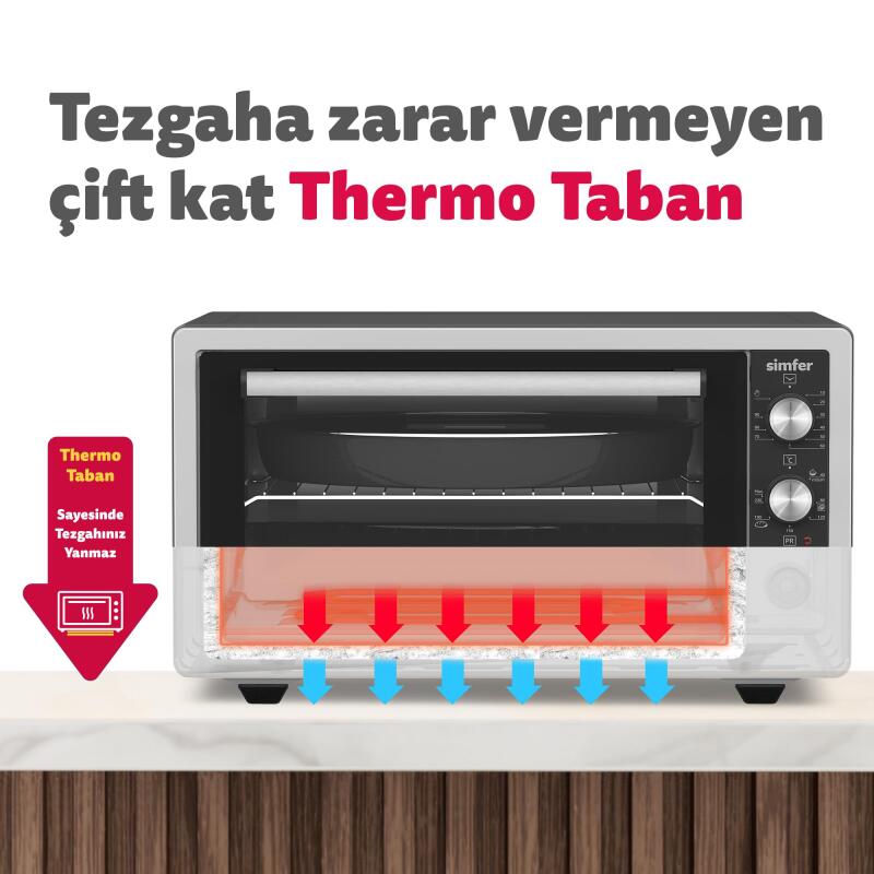 Simfer 4503 45Litre Inox Midi Fırın 6 Fonksiyon Turbo - 9