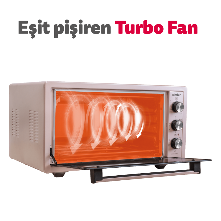 Simfer M-4509 45Litre Rosegold Mini Fırın Turbo 6 Fonksiyon - 6