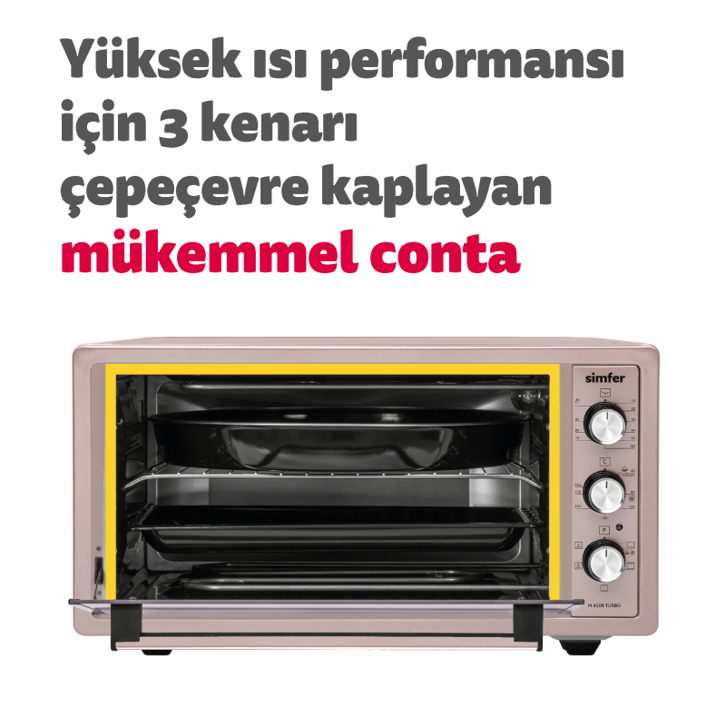 Simfer 4509 45Litre Rosegold Mini Fırın Turbo 6 Fonksiyon - 7